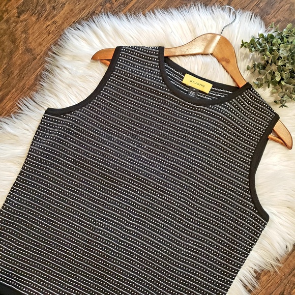 St. John Tops - St. John Textured Striped Shell